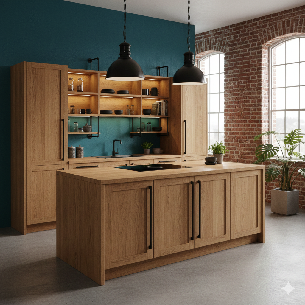 Loftowa zabudowa do kuchni