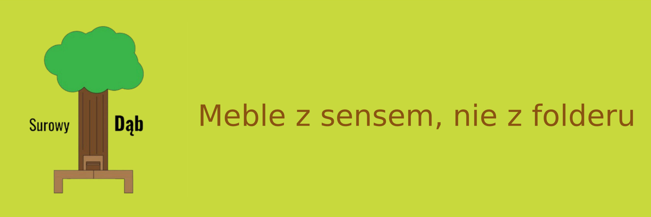 Logo firmy Surowy Dąb i slogan